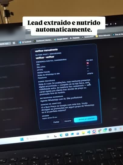 Painel analisando um contato automaticamente
