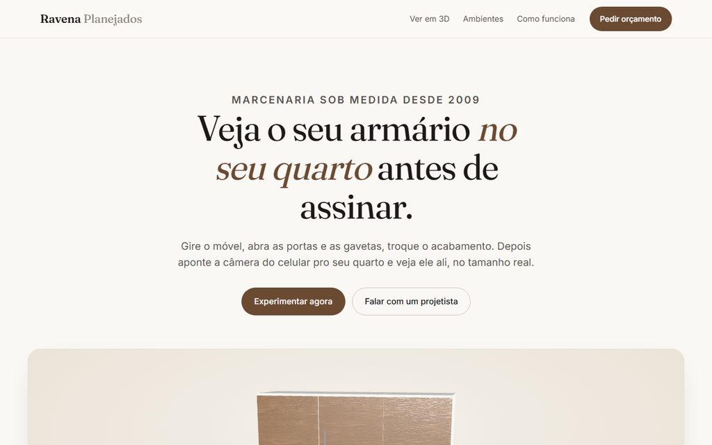 Catálogo 3D de marcenaria